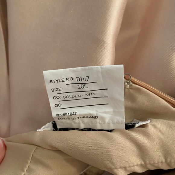 Alfred Sung D747 Champagne gown size 10 - Picture 8 of 9